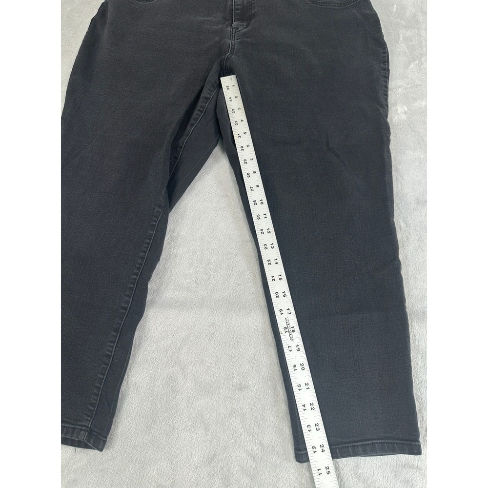 1822 Denim Womens Plus Size 24W Black Skinny Ankle Jeans Stretch Cropped Pants - Picture 2 of 10
